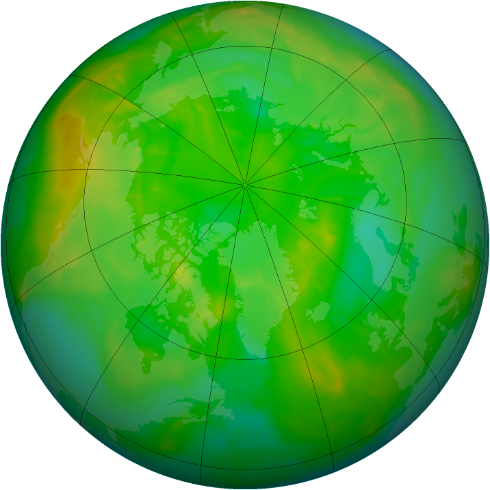 Arctic ozone map for 25 June 2009